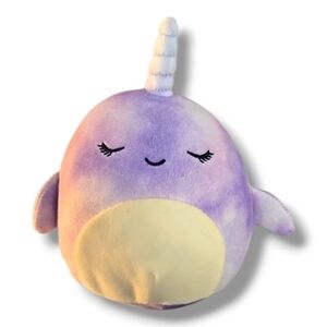 Squishmallow 5" Nabila The Narwhal Purple KellyToy Super Soft Mini